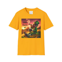 Chillin' Like a Lucky Legend: Coffee, Blunt, and Sunrise Vibes St. Patrick Day T-Shirt